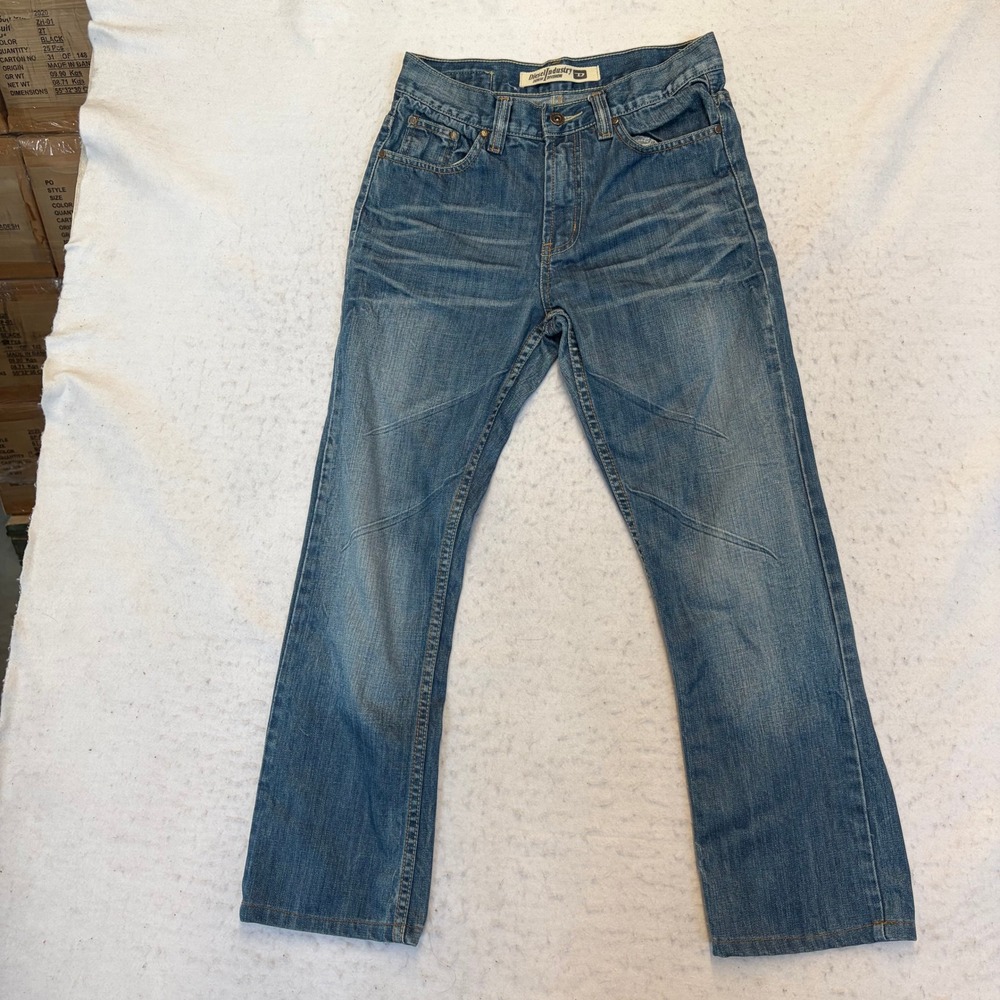 Diesel Jeans Mens 29 Blue Denim Straight Leg Faded Distressed